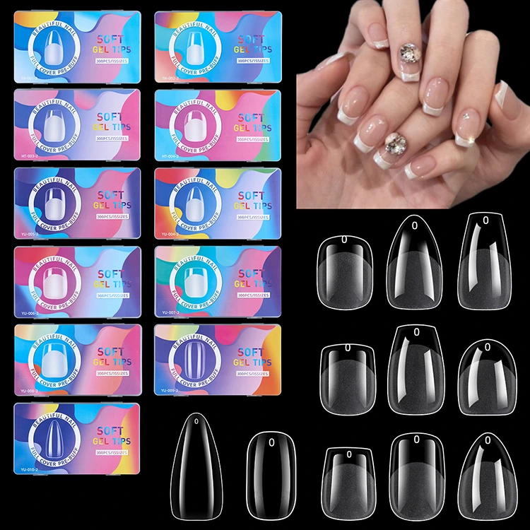 15size tips gel alus - ekstensi tutup kuku lengkap