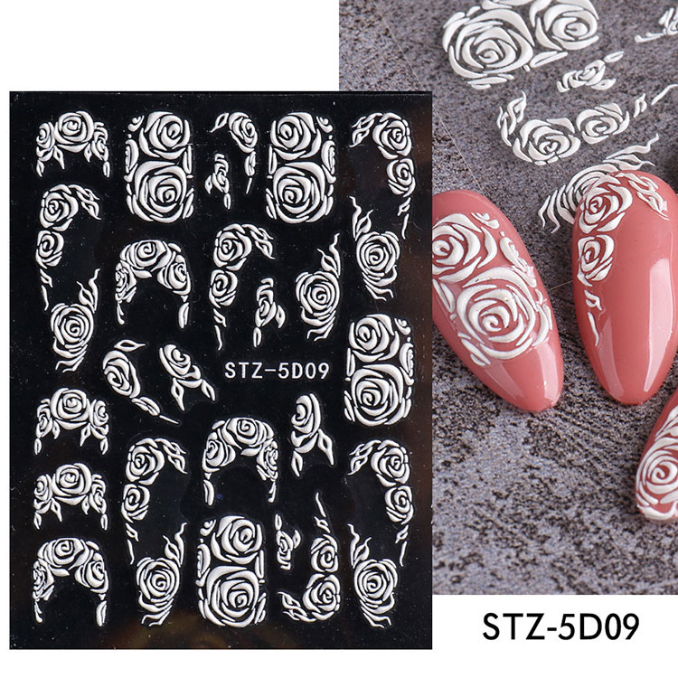 Stiker Nail Art Putih 5d