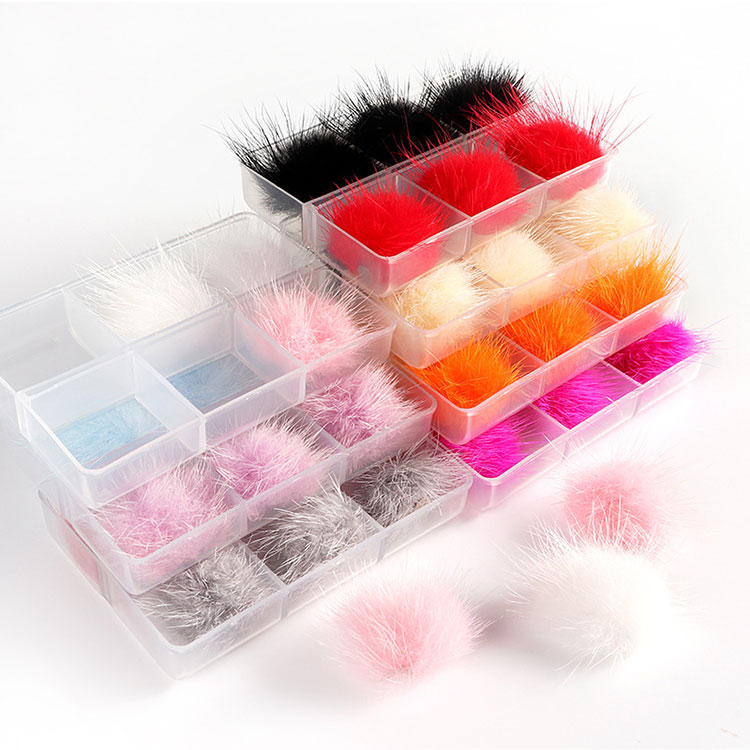 6pcs Box 3d Sofy Pom Pom Magnetik Kanggo Kuku