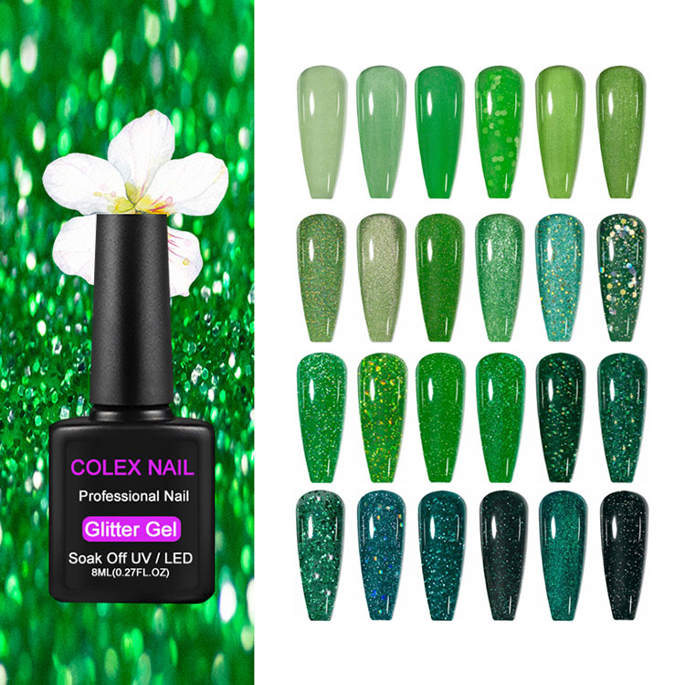 8ml Gelindung Gel Glitter Ijo