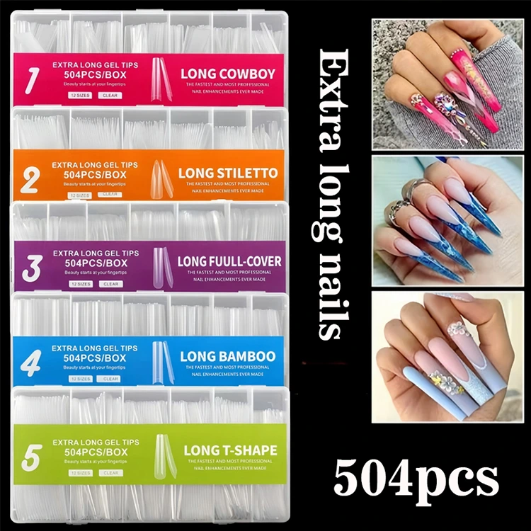 Tips Gel Long Ekstra - 504pcs