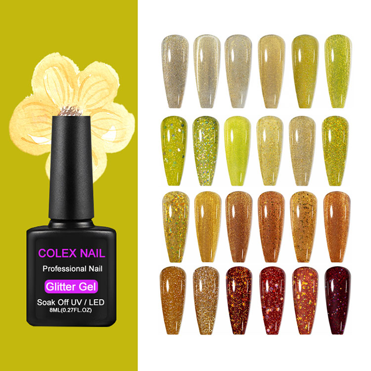Setel Oranye Glitter Gel Polandia