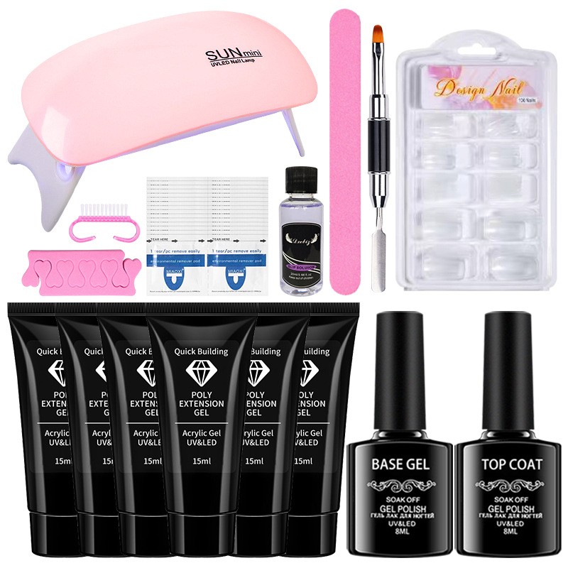 Poly Extension Gel Nail Kit karo Mini Nail Lamp