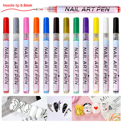 Plastik Waterproof 0.5mm Nail Pen Alat Manikur